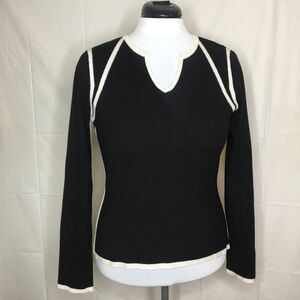 Colette Mordo Sweater Pullover Top Black White Medium M‎